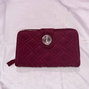 Vera Bradley Turnlock Wallet (Burgundy)
